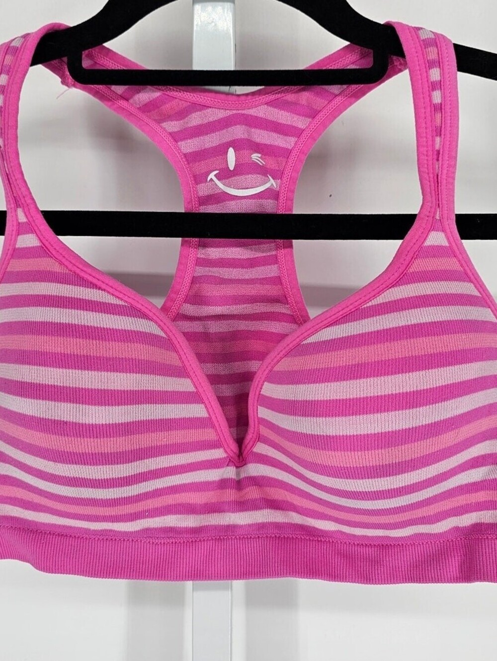 Vintage Y2K Joe Boxer Womens Sz 36C Racerback T Shirt Bra Pink Striped